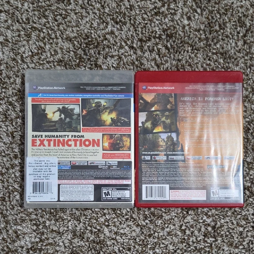 PS3 Resistance 2 and 3 Games For PlayStation 3